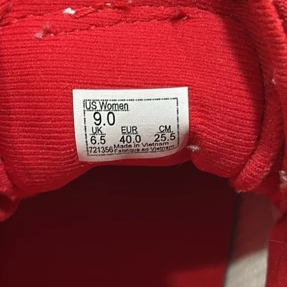 VANS Women’s Red/White Classic High-Top Sneakers Size 9