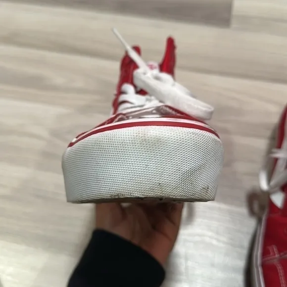 VANS Women’s Red/White Classic High-Top Sneakers Size 9