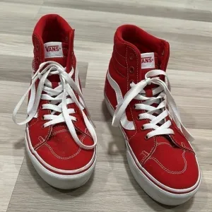 VANS Women’s Red/White Classic High-Top Sneakers Size 9