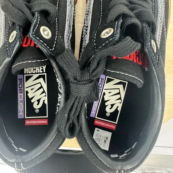 Vans x Hockey Old Skool Skate Shoes Black Snake Sneakers Men's Size 8 NEW