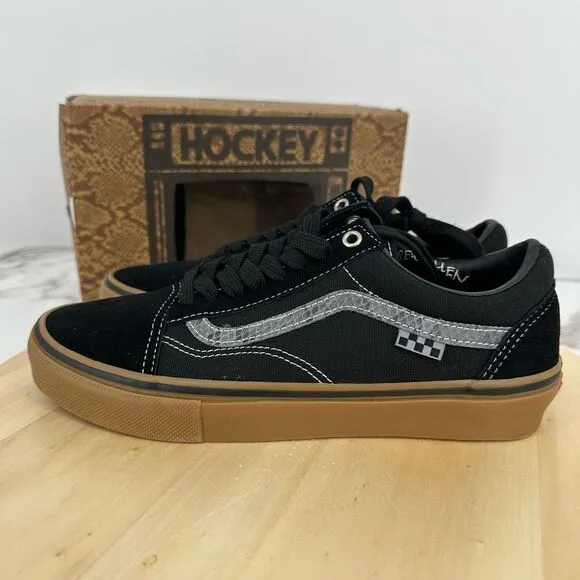 Vans x Hockey Old Skool Skate Shoes Black Snake Sneakers Men's Size 8 NEW