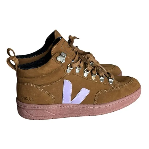 VEJA Nubuck Brown Lavender Roraima High Top Sneaker Size 8