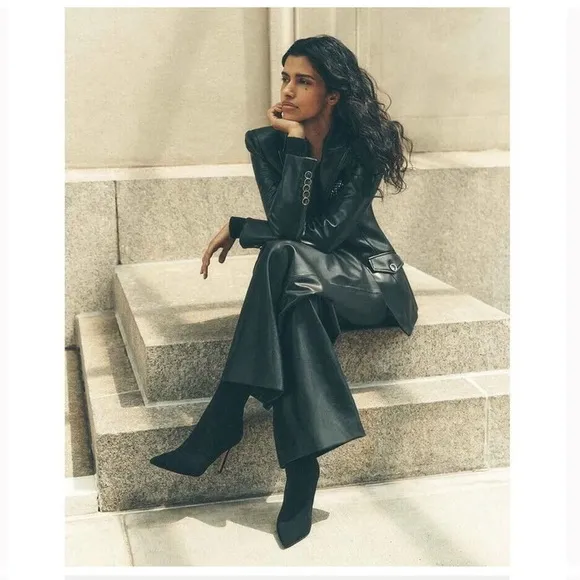 VERONICA BEARD Lisa Suede Stiletto-Heel Ankle Boots black pointed toe bootie 7M