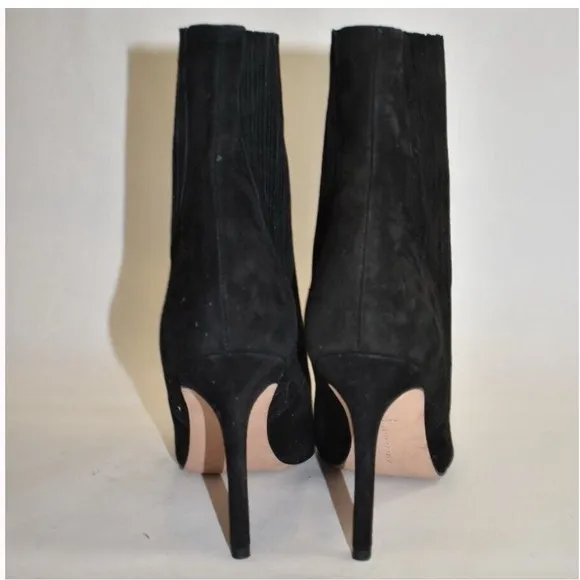 VERONICA BEARD Lisa Suede Stiletto-Heel Ankle Boots black pointed toe bootie 7M