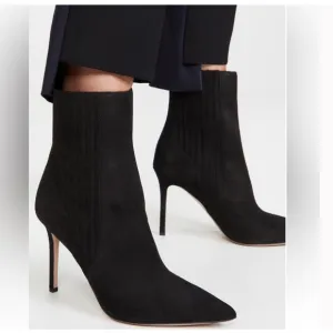 VERONICA BEARD Lisa Suede Stiletto-Heel Ankle Boots black pointed toe bootie 7M