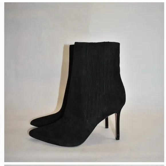 VERONICA BEARD Lisa Suede Stiletto-Heel Ankle Boots black pointed toe bootie 7M