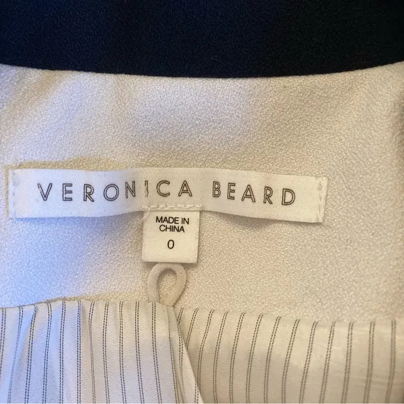 VERONICA BEARD Putty Stone Gray Black Double Breasted Blazer Jacket