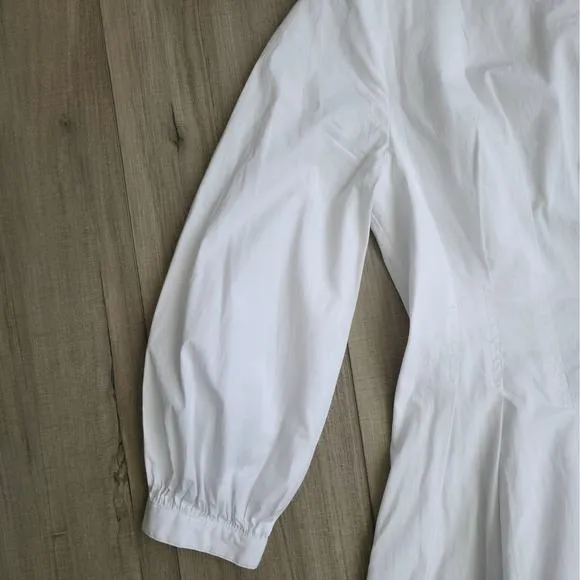 Veronica Beard Torres White Poplin Long Sleeve Mini Dress Women Sz 10