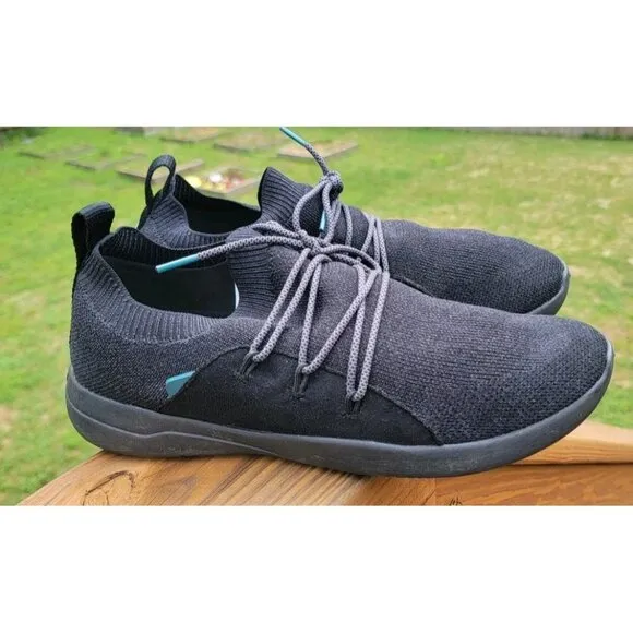 Vessi Cityscape Classic Shoes Men Size 9 Solid Black Lace Up Cloud Comfort EUC