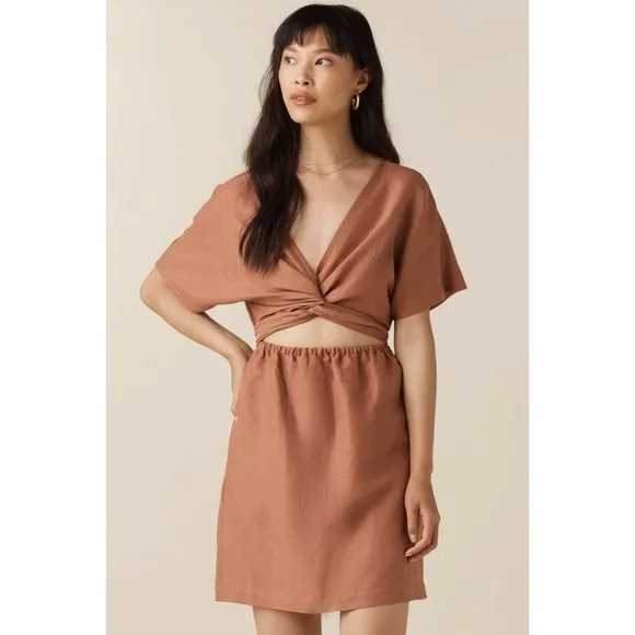 VETTA The Convertible Wrap Mini Dress New Clay S