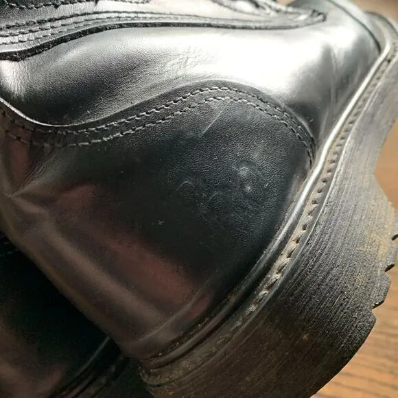 Vibram RRO black leather hard core steel toe boots Union made USA woman’s 7