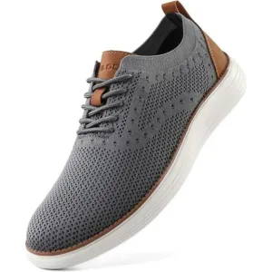 VILOCY Mens Casual Dress Sneakers Mesh Oxford Walking Tennis Work Shoes