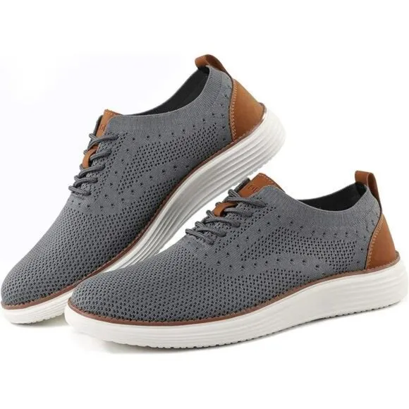 VILOCY Mens Casual Dress Sneakers Mesh Oxford Walking Tennis Work Shoes