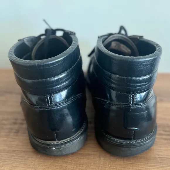 Vintage 1960’s Mason Chippewa Black Leather Steel Toe Boots Men’s Size 9 D