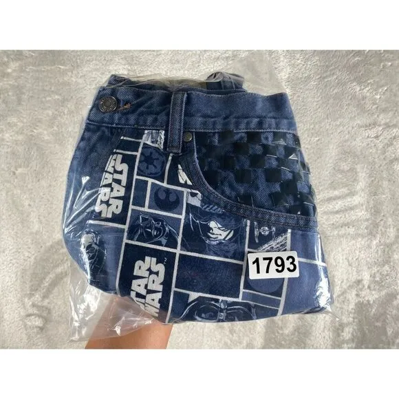 Vintage 90s Levi's 900 High-Waisted Denim Shorts – Star Wars Patchwork &amp; Studded
