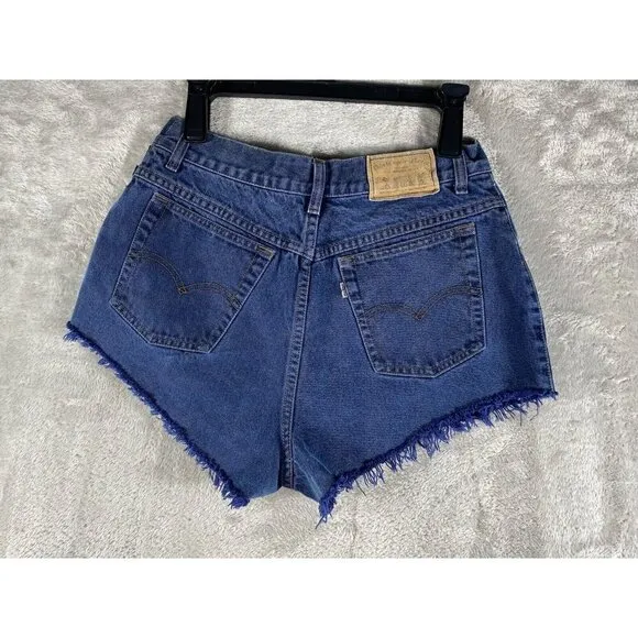 Vintage 90s Levi's 900 High-Waisted Denim Shorts – Star Wars Patchwork &amp; Studded