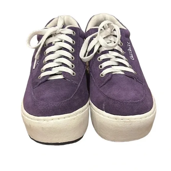 Vintage 90s Skechers Jammin Violet Suede Leather Chunky Platform Sneakers