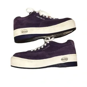 Vintage 90s Skechers Jammin Violet Suede Leather Chunky Platform Sneakers