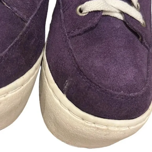 Vintage 90s Skechers Jammin Violet Suede Leather Chunky Platform Sneakers
