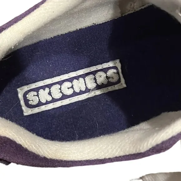 Vintage 90s Skechers Jammin Violet Suede Leather Chunky Platform Sneakers