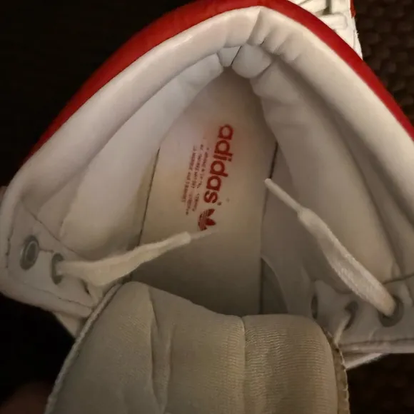 Vintage Adidas Top Ten White and Red High-Tops