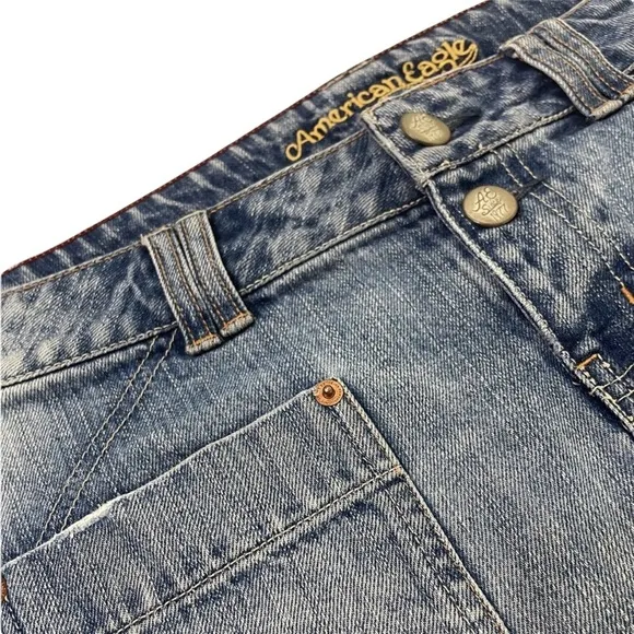 Vintage American Eagle Jean Skirt RARE Vintage Denim Mini Skirt Size Small