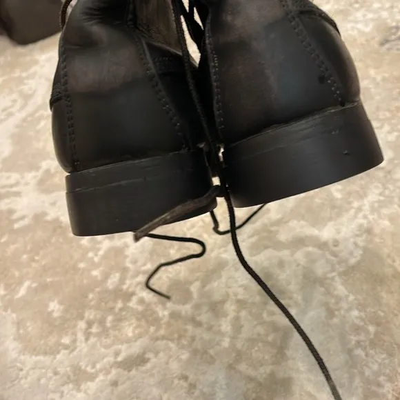 Vintage BILTRITE Black Leather Combat Boots Steel Toe Size 6 R