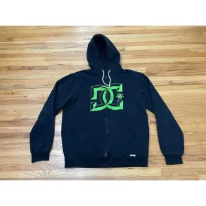 Vintage DC Shoes Dyrdek Collection Hoodie Men's L Black Fleece Lined Rib  Y2k
