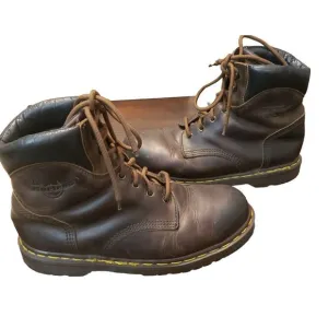 Vintage Dr. Martens 7737 Steel Toe Boots Size 9 Brown Leather Made In England
