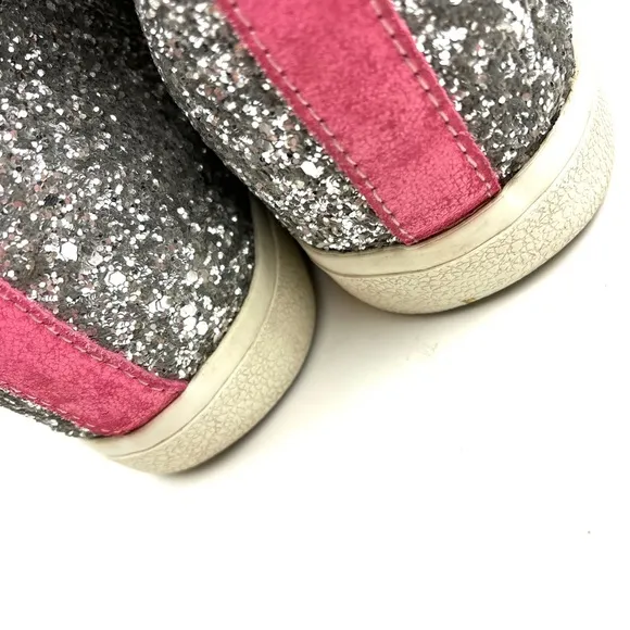Vintage Havana Edith Silver Glitter Multi High Top Sneakers size 10