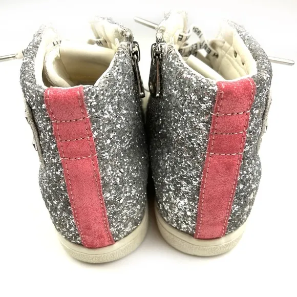 Vintage Havana Edith Silver Glitter Multi High Top Sneakers size 10