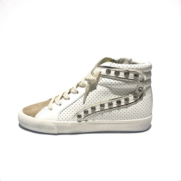 Vintage Havana White Excel High Top Leather Sneakers NWT