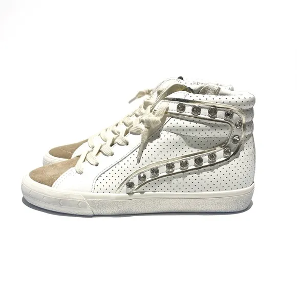 Vintage Havana White Excel High Top Leather Sneakers NWT