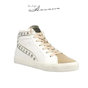 Vintage Havana White Excel High Top Leather Sneakers NWT