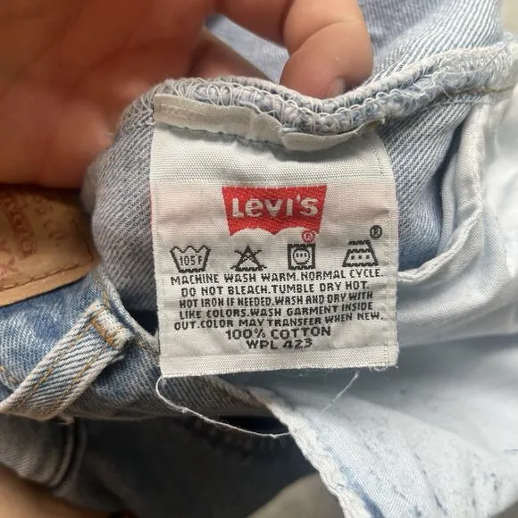 Vintage Levis 501xx Jeans Men 34 X 32 Light Wash Western Workwear Straight Denim