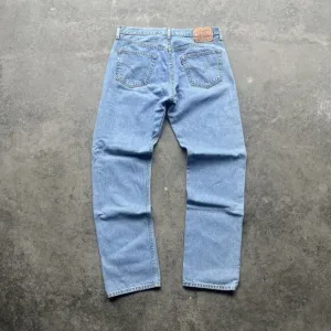 Vintage Levis 501xx Jeans Men 34 X 32 Light Wash Western Workwear Straight Denim
