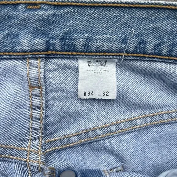 Vintage Levis 501xx Jeans Men 34 X 32 Light Wash Western Workwear Straight Denim