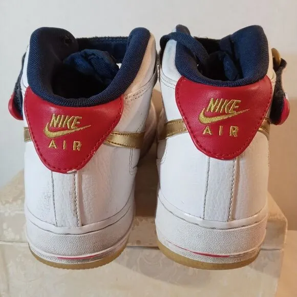 Vintage Nike Air Force 1 High Premium Olympic USA Golden Swoosh 6.5 Y