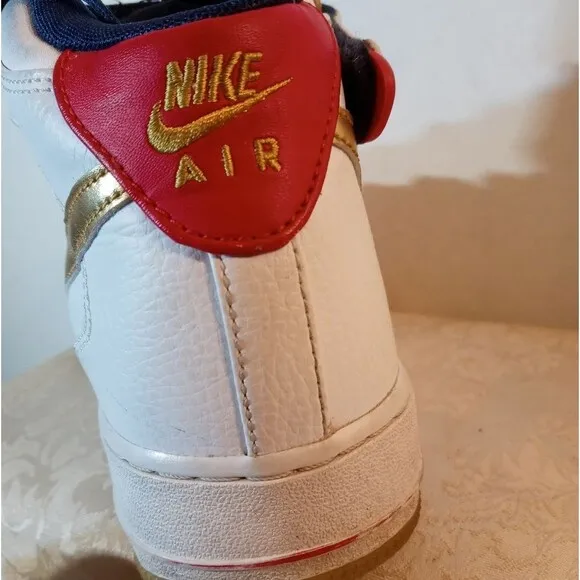 Vintage Nike Air Force 1 High Premium Olympic USA Golden Swoosh 6.5 Y
