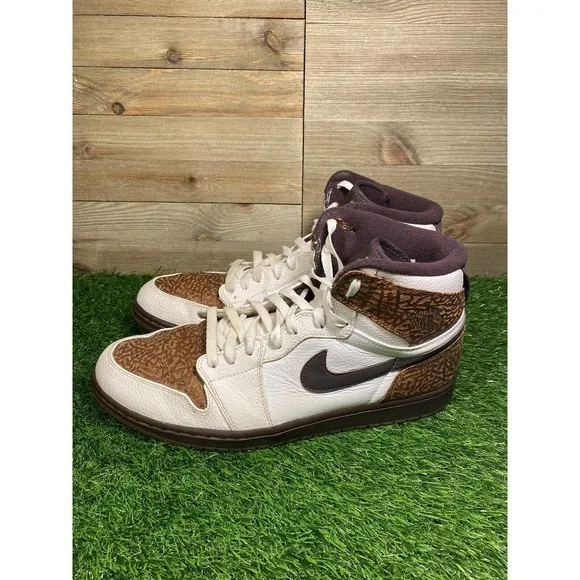 VIntage Nike‎ Jordan Retro 1 High Mens 13 Sneakers Brown White GINGER 2009