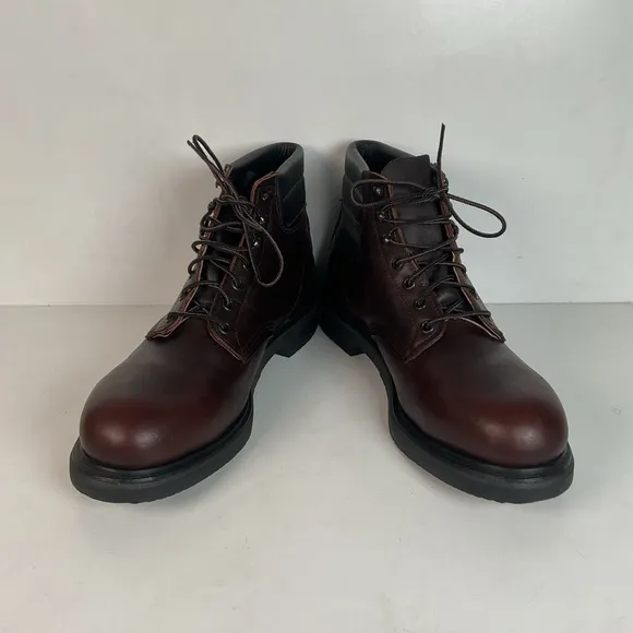 Vintage Red Wing Brown Leather Steel Toe Work Boots 12 B Style 2245 USA Made