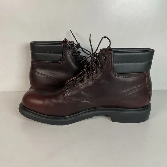 Vintage Red Wing Brown Leather Steel Toe Work Boots 12 B Style 2245 USA Made