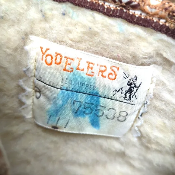 Vintage Yodelers Boots Ski Snow Norwegian Fur Shoes Boho Festival Scandinavian 8