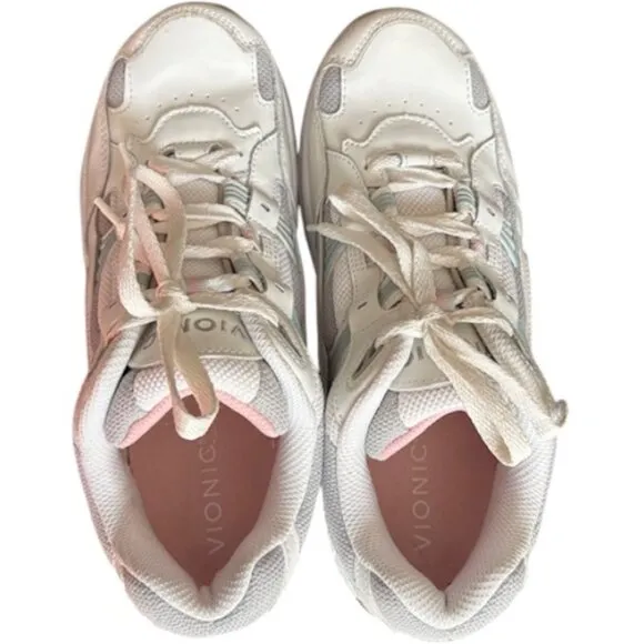 Vionic 23 Walk Classic Walking Shoes - White/Pink/Blue - 8.5