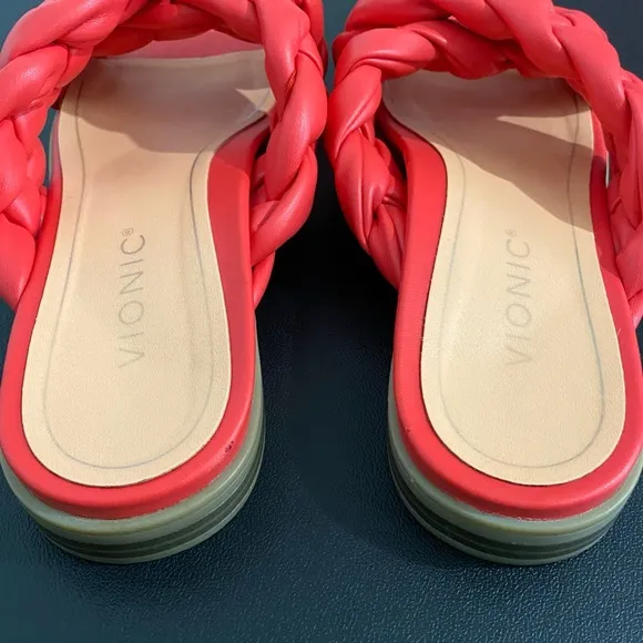 Vionic Kalina Puff Braided Slides Sandals Comfort Shoes