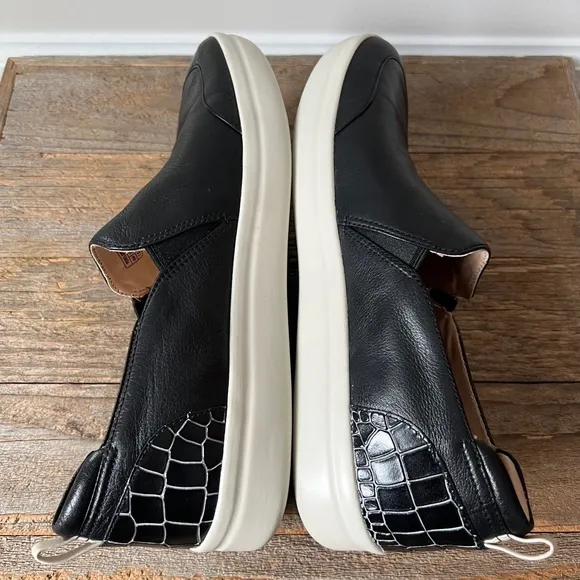 Vionic Shoes Womens 7.5 Black Penelope Croc Slip On Leather Comfort Low Top
