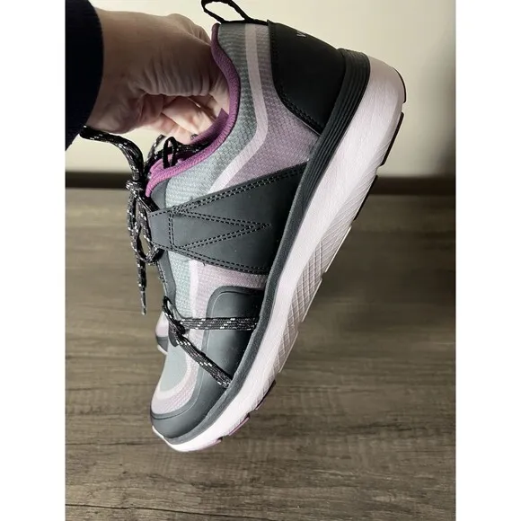 Vionic Shoes Womens 9 Austyn Purple Grey Black Sneakers Walking Comfort Orthotic