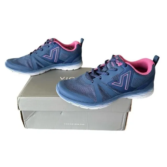 Vionic Women's Supportive Blue &amp; Pink Shoes Sneakers Vionic 335 Miles Indigo 7.5