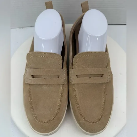 Vionic Womens Uptown 360 Flex Slip On Sand Tan Suede Comfort Loafers 10
