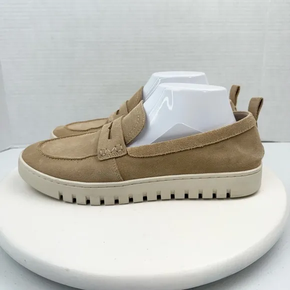 Vionic Womens Uptown 360 Flex Slip On Sand Tan Suede Comfort Loafers 10
